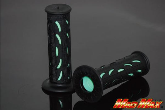 ハンドルグリップ ウェーブタイプ 7/8インチハンドル用 グリーン 非貫通タイプ 汎用