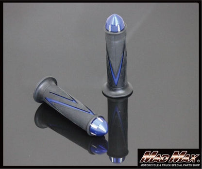 ハンドルグリップセット バーエンド付 QC-H-224 ブルー 14.5cm 汎用