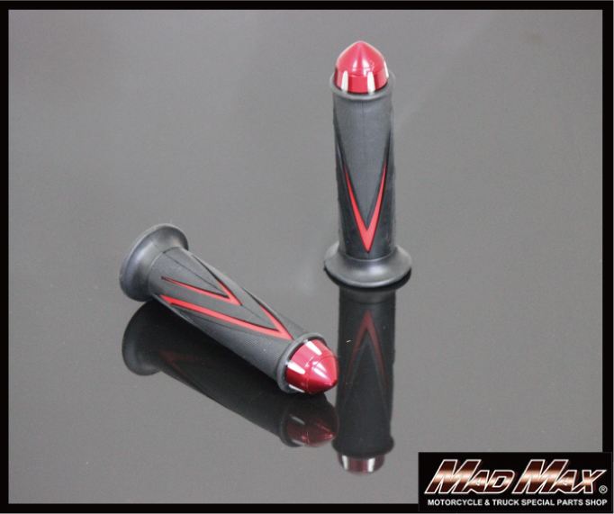 Handle Grip Set with Bar Ends QC-H-224 Red 14.5cm Universal