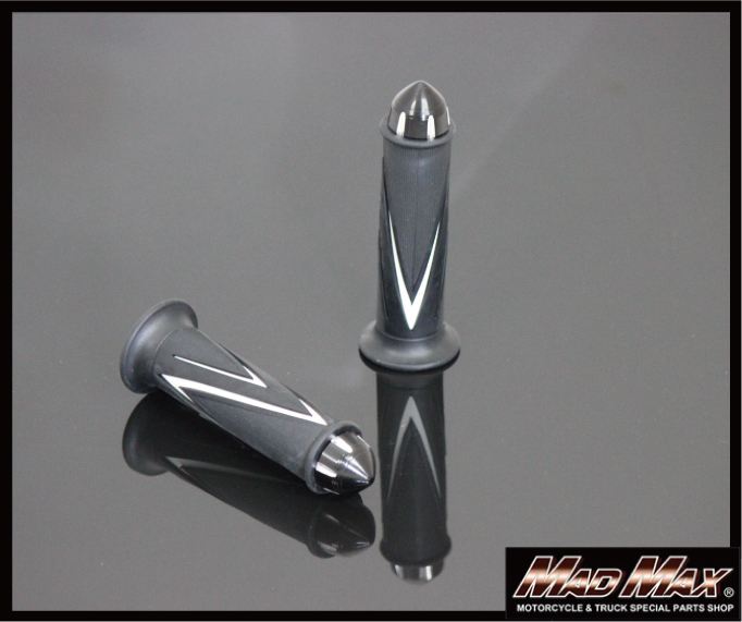 ハンドルグリップセット バーエンド付 QC-H-224 ホワイト 14.5cm 汎用