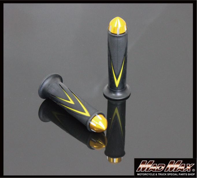 Handlebar Grip Set with Bar Ends QC-H-224 Yellow 14.5cm Universal