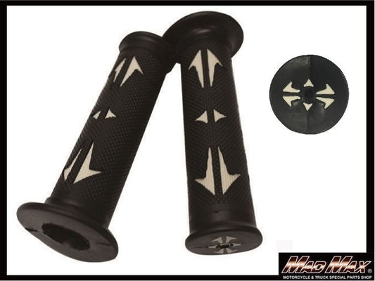 ハンドルグリップ アロータイプ ホワイト 122mm 汎用 7/8インチ(22.2mm)ハンドル用