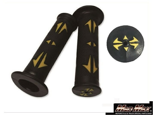 ハンドルグリップ アロータイプ イエロー 122mm 汎用 7/8インチ(22.2mm)ハンドル用