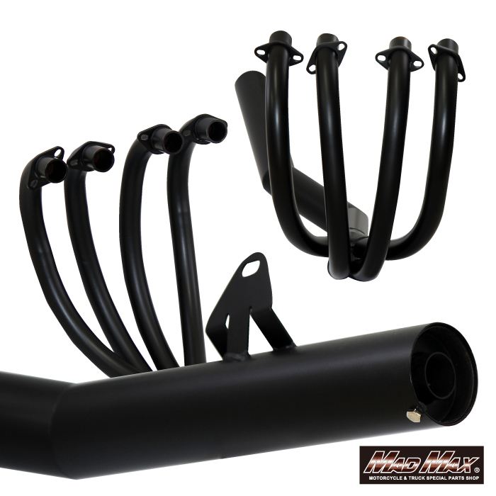 Hand-Bent Style Short Exhaust Black for Kawasaki Zephyr 750/RS
