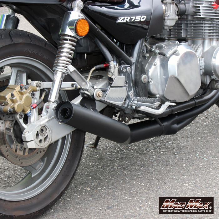 Hand-Bent Style Short Exhaust Black for Kawasaki Zephyr 750/RS