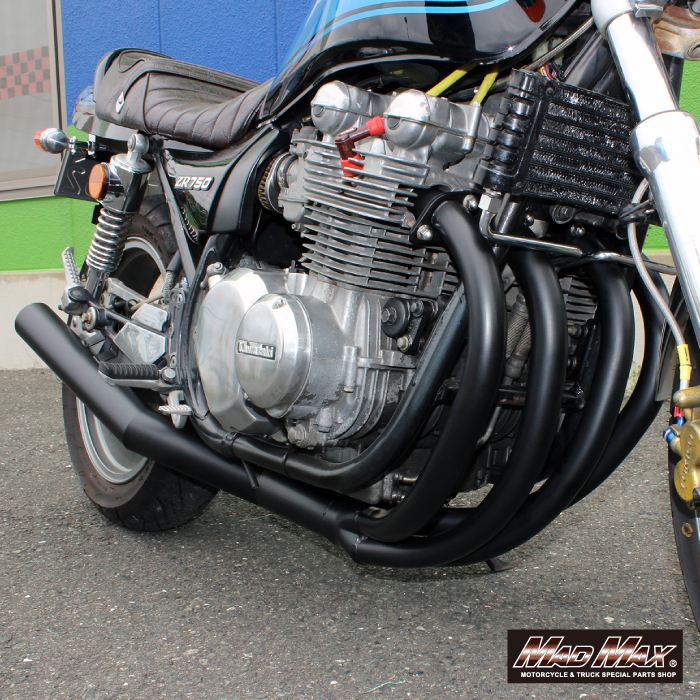 Hand-Bent Style Short Exhaust Black for Kawasaki Zephyr 750/RS