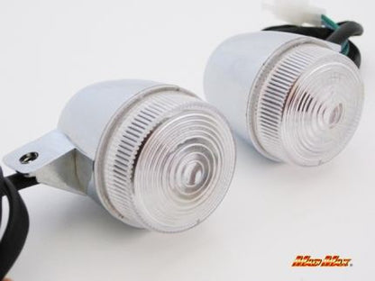 Genuine Type Turn Signals, Chrome/Clear, Set of 2 for Monkey/Gorilla