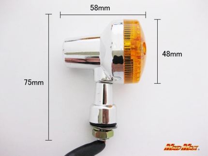 GS400 Type Mini Turn Signals Chrome/Orange Set of 4 Universal (for 12V vehicles)