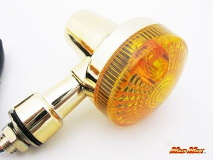 GS400 Type Mini Turn Signals Gold/Amber 4-Piece Set Universal (for 12V vehicles)