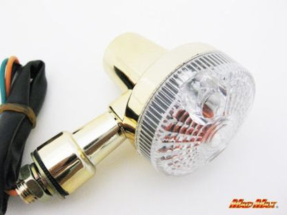 GS400 Type Mini Turn Signals, Gold/Clear, Set of 4, Universal (for 12V vehicles)
