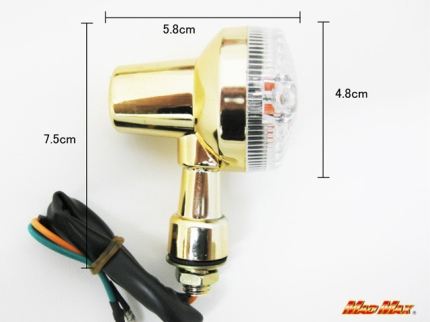 GS400 Type Mini Turn Signals, Gold/Clear, Set of 4, Universal (for 12V vehicles)