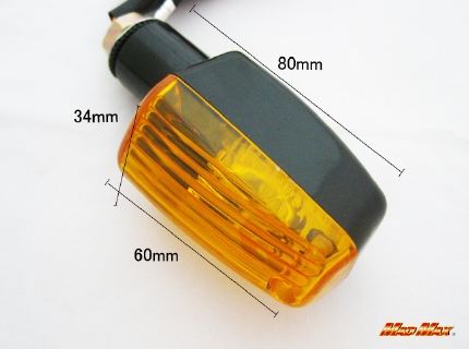 CB400SF Type Mini Turn Signals, Black/Orange, Set of 4, Universal (for 12V Vehicles)