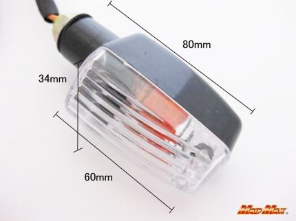 CB400SF Type Mini Turn Signals Black/Clear 4-Piece Set Universal (for 12V vehicles)