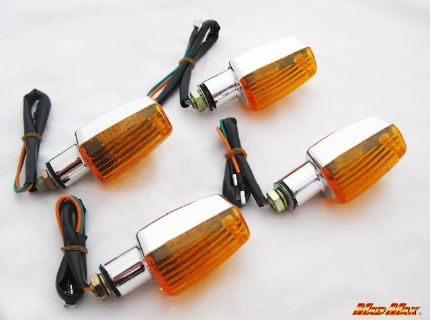 CB400SFタイプ ミニウインカー メッキ/オレンジ 4個セット 汎用(12V車用)