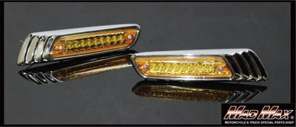 9x SMD Laurel Turn Signal Chrome/Orange 45x185x23mm (H/W/D) Universal (12V only)