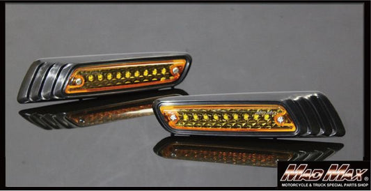 SMD9連 ローレルウインカー ブラック/オレンジ 縦45×横185×奥行23mm 汎用(12V専用)