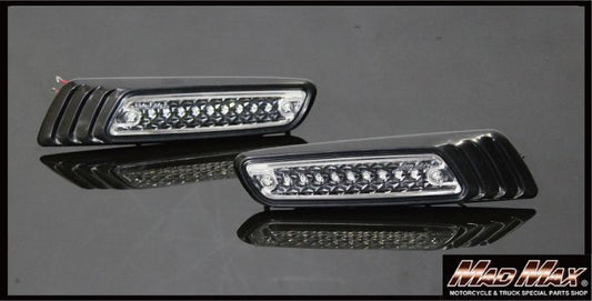 SMD9連 ローレルウインカー ブラック/クリア 縦45×横185×奥行23mm 汎用(12V専用)