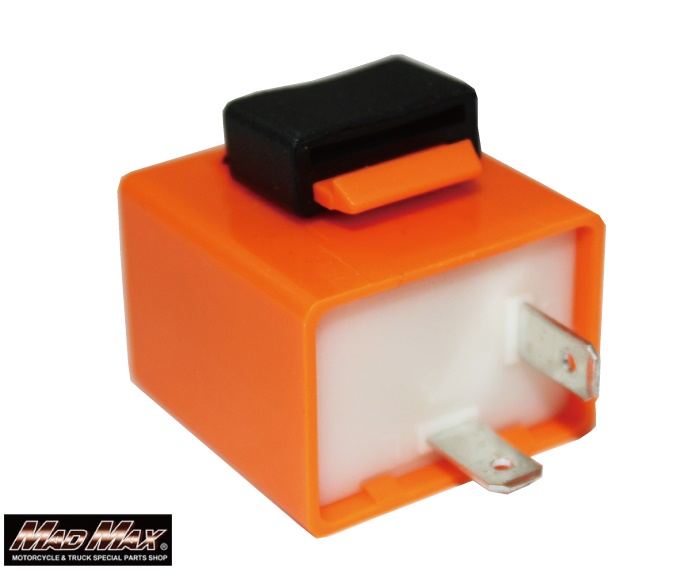 LED Compatible IC Flasher Relay, 2-Pin, Silent, Orange, 35x34x34mm, Universal (12V Only)
