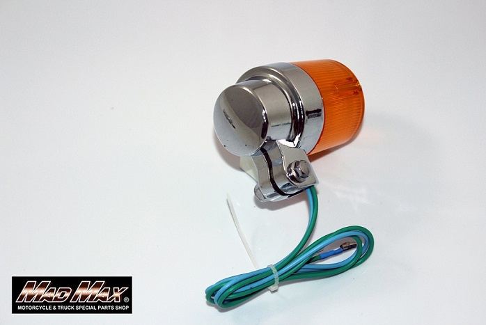 Round European Turn Signals with Mounting Brackets - Orange - 4-Piece Set - Universal