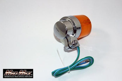 Round European Turn Signals with Mounting Brackets - Orange - 4-Piece Set - Universal