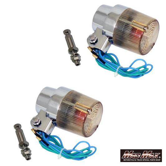 丸型ヨーロピアンウインカー 取付ステー付 黄ばみ 2個セット 汎用