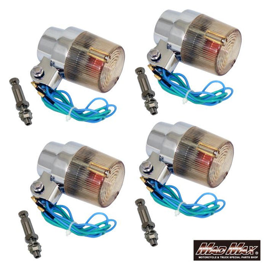 丸型ヨーロピアンウインカー 取付ステー付 黄ばみ 4個セット 汎用