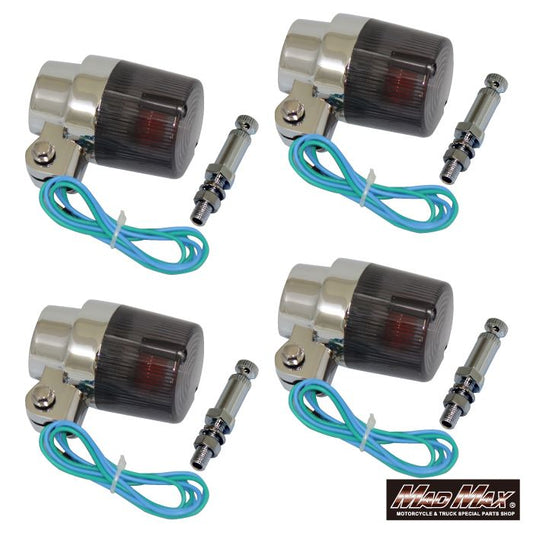 丸型ヨーロピアンウインカー 取付ステー付 スモーク 4個セット 汎用