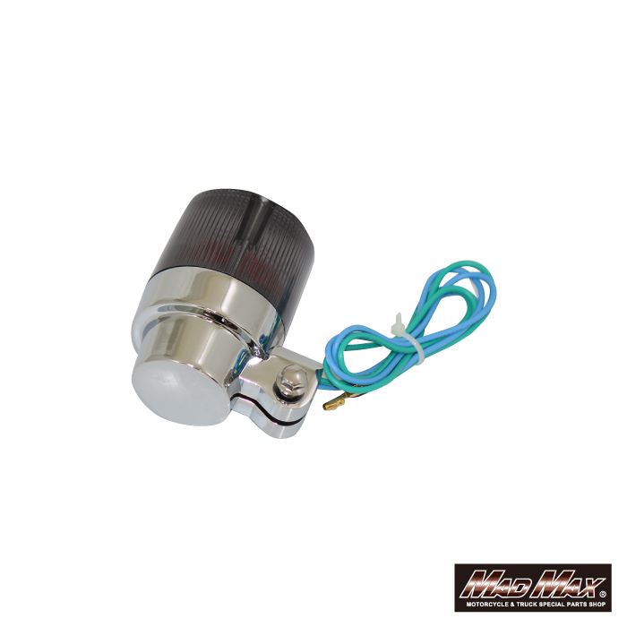 Round European Turn Signals with Mounting Bracket, Smoke, 1 pc, Universal