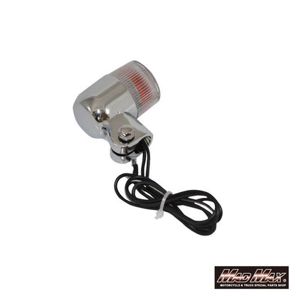 Round Mini European Turn Signals - Silver/Clear, Set of 2, Universal