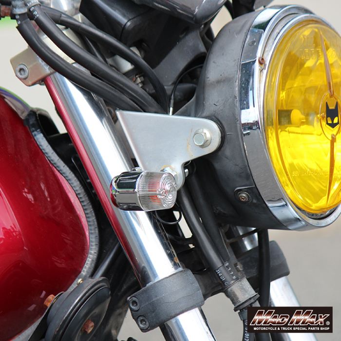 Round Mini European Turn Signals - Silver/Clear, Set of 2, Universal
