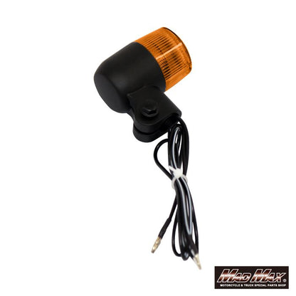 Round Mini European Turn Signals, Black/Amber, 2-Pack, Universal