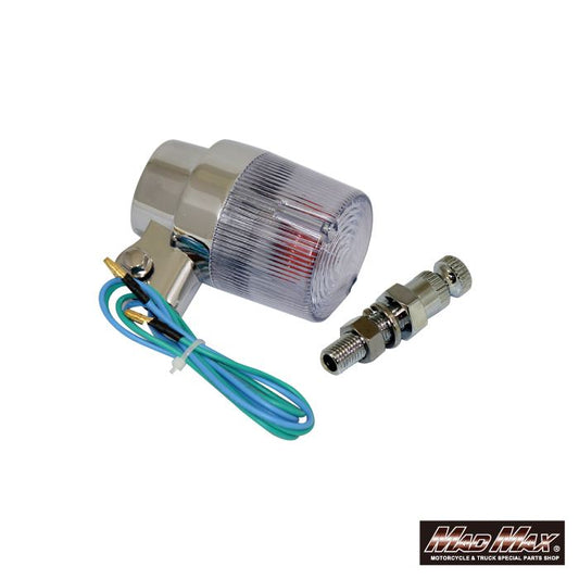 丸型ヨーロピアンウインカー 取付ステー(ショート)付 クリア 1個 汎用