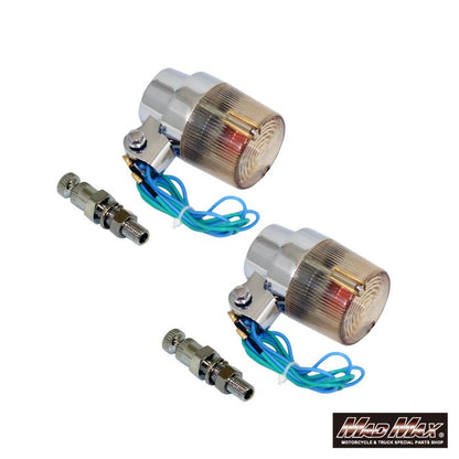 丸型ヨーロピアンウインカー 取付ステー(ショート)付 黄ばみ 2個セット 汎用