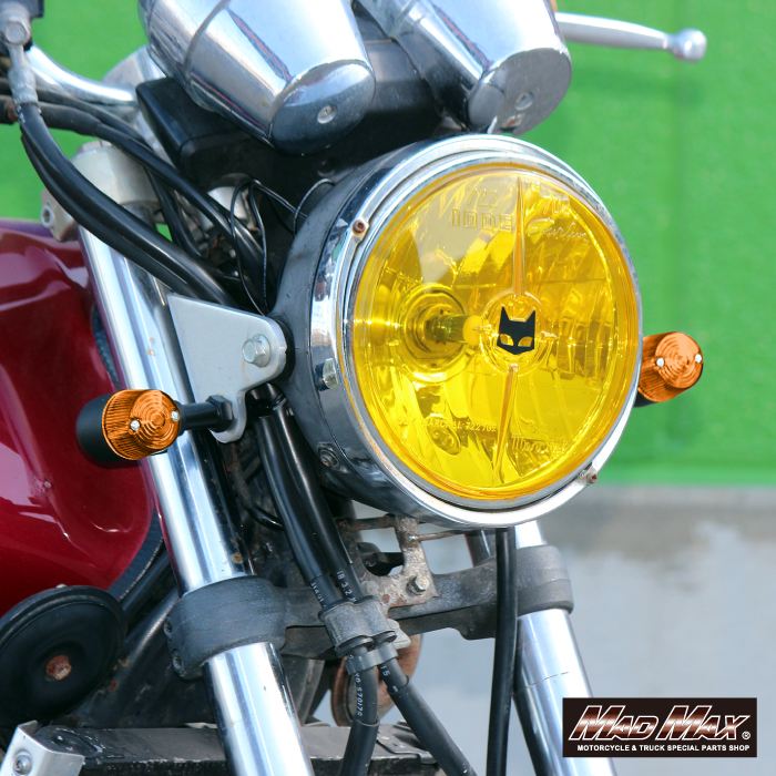 汎用 丸型 ヨーロピアンウインカー 黄ばみ 取付ステー付き 4個セット 丸型ミニヨーロピアンウインカー M10×73mm/アルミ製取付ステー付