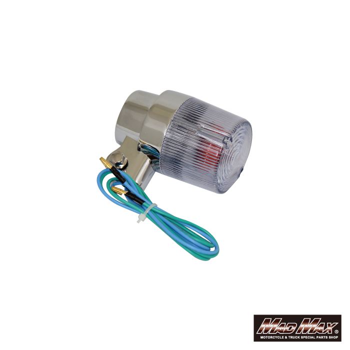 丸型ヨーロピアンウインカー M10×60mm/アルミ取付ステー付 クリア 4個セット 汎用