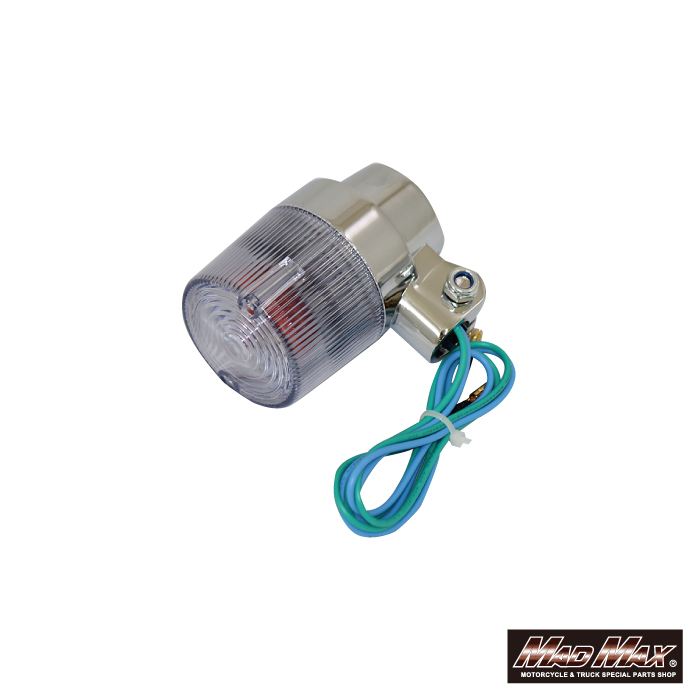 丸型ヨーロピアンウインカー M10×60mm/アルミ取付ステー付 クリア 4個セット 汎用