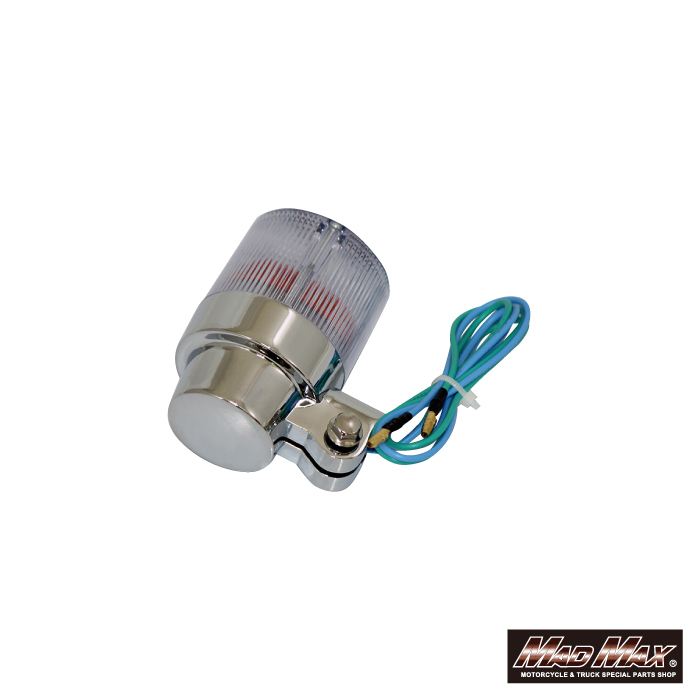 丸型ヨーロピアンウインカー M10×73mm/アルミ取付ステー付 クリア 2個セット 汎用
