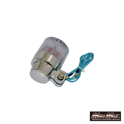 丸型ヨーロピアンウインカー M10×73mm/アルミ取付ステー付 クリア 2個セット 汎用
