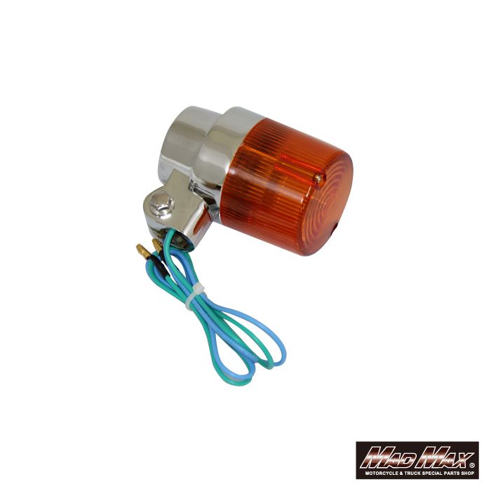 丸型ヨーロピアンウインカー M10×60mm/アルミ取付ステー付 オレンジ 4個セット 汎用