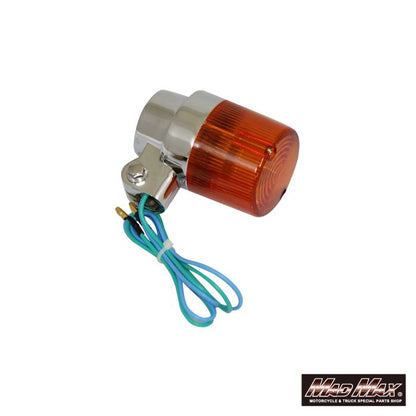 丸型ヨーロピアンウインカー M10×60mm/アルミ取付ステー付 オレンジ 4個セット 汎用