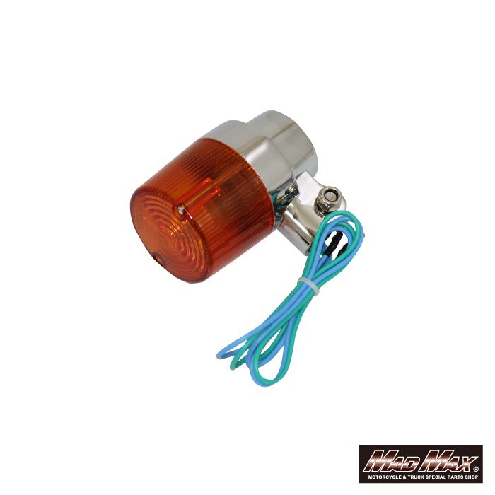 丸型ヨーロピアンウインカー M10×73mm/アルミ取付ステー付 オレンジ 4個セット 汎用
