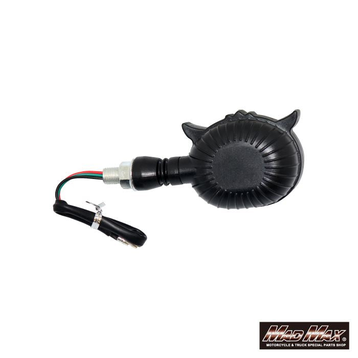 バイク用 フクロウ型LEDウインカー デイライトブラック 縦55×横65mm 2個セット 汎用