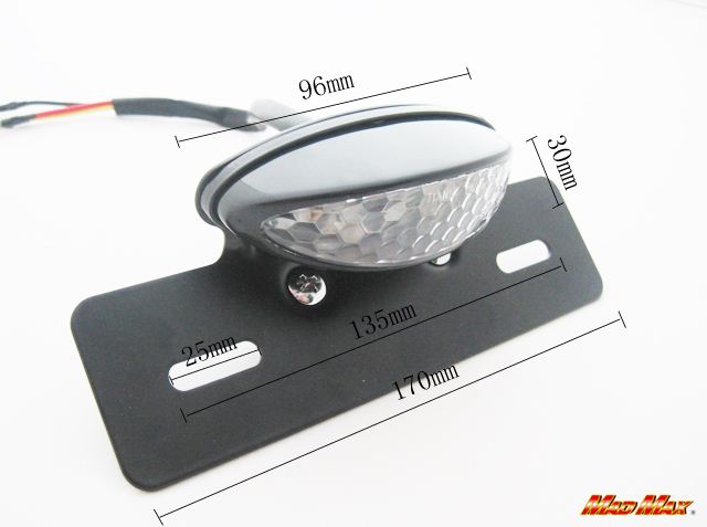 LEDスネークアイテールランプASSY ブラック 汎用(12V車用)