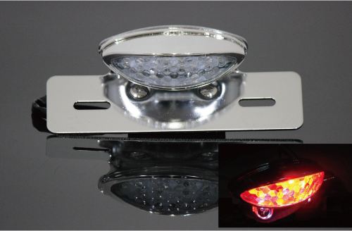 LED Snake Eye Tail Light Assembly, Silver, Universal (for 12V vehicles)