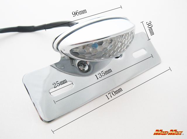 LED Snake Eye Tail Light Assembly, Silver, Universal (for 12V vehicles)