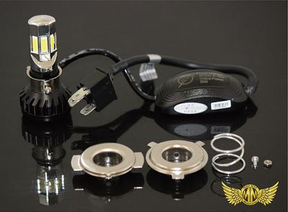 H4 6-Sided Fan-Cooled LED Bulb AC/DC Hi/Lo Switching 6500K 35W Universal (12V Only)