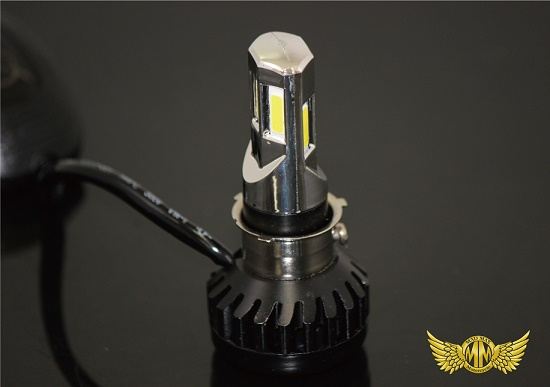 H4 6-Sided Fan-Cooled LED Bulb AC/DC Hi/Lo Switching 6500K 35W Universal (12V Only)