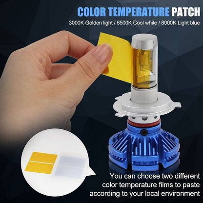 X3 H7 LEDヘッドライト 25W 6000LM 防水 ブルー 2個セット 汎用(12V/24V兼用)