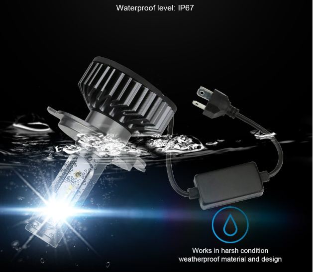 LEDヘッドライト F2 H4 24W 3800LM 6000K 1個 汎用(12/24V兼用)