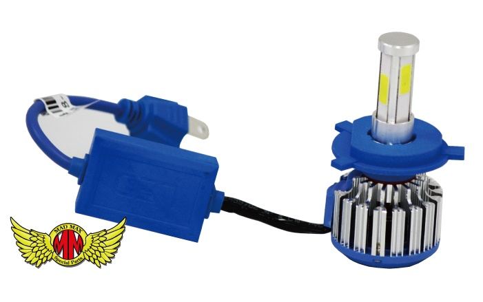 LEDヘッドライト H4 15W 2000LM 6000K 4面発光 1個 汎用(12V専用)